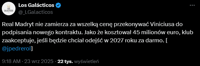 HIT! Za ''tyle'' Real ma POZWOLIĆ Viniemu ODEJŚĆ z klubu O.o